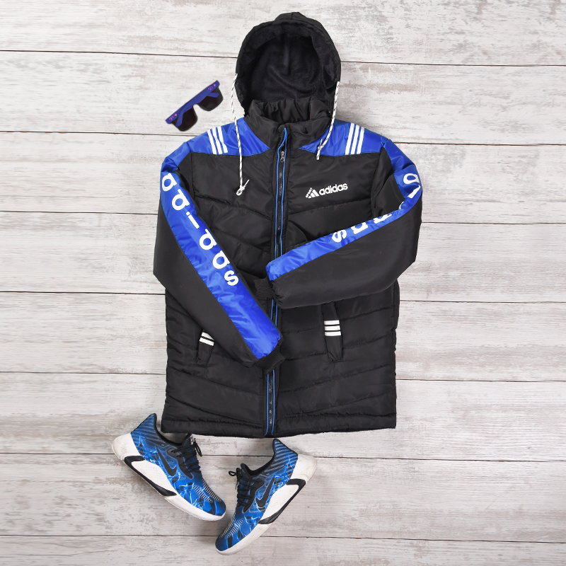 کاپشن مردانه Adidas مشکی آبی مدل Enal