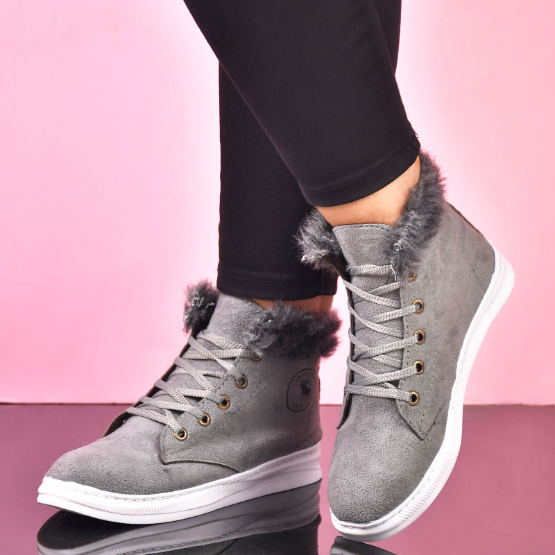 نیم بوت دخترانه طوسی مدل Kety