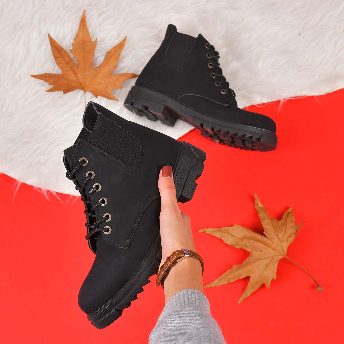 نيم بوت دخترانه مشكي مدل Setare