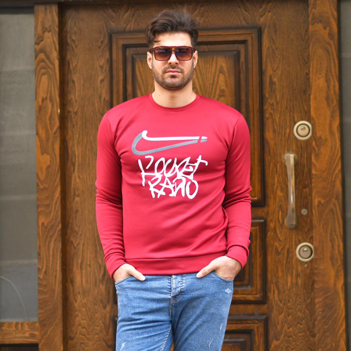 پلیور تو کرکی قرمز مردانه مدلRARO