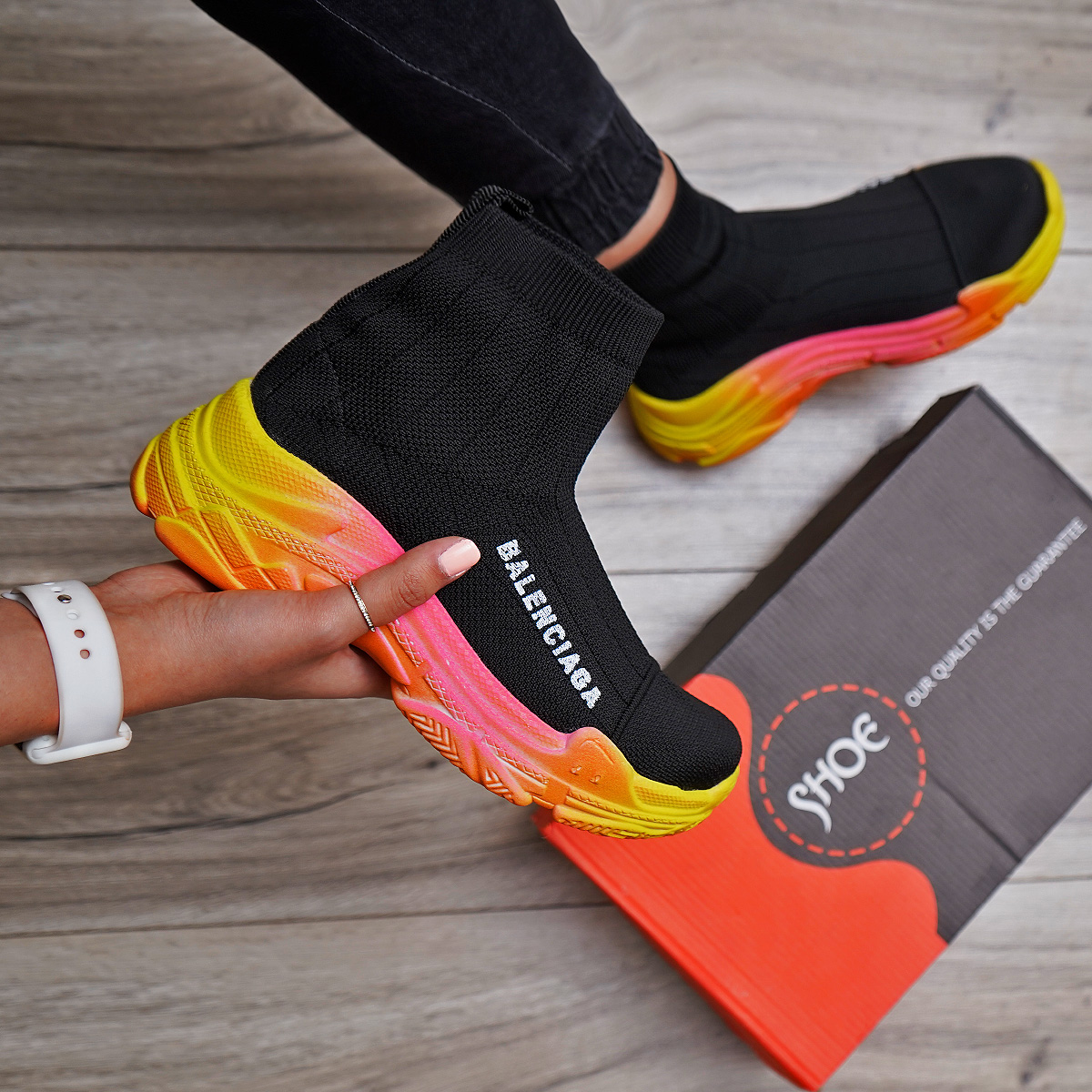 کفش ساقدار مشکی بالنسیاگا زنانه مدل Palmer