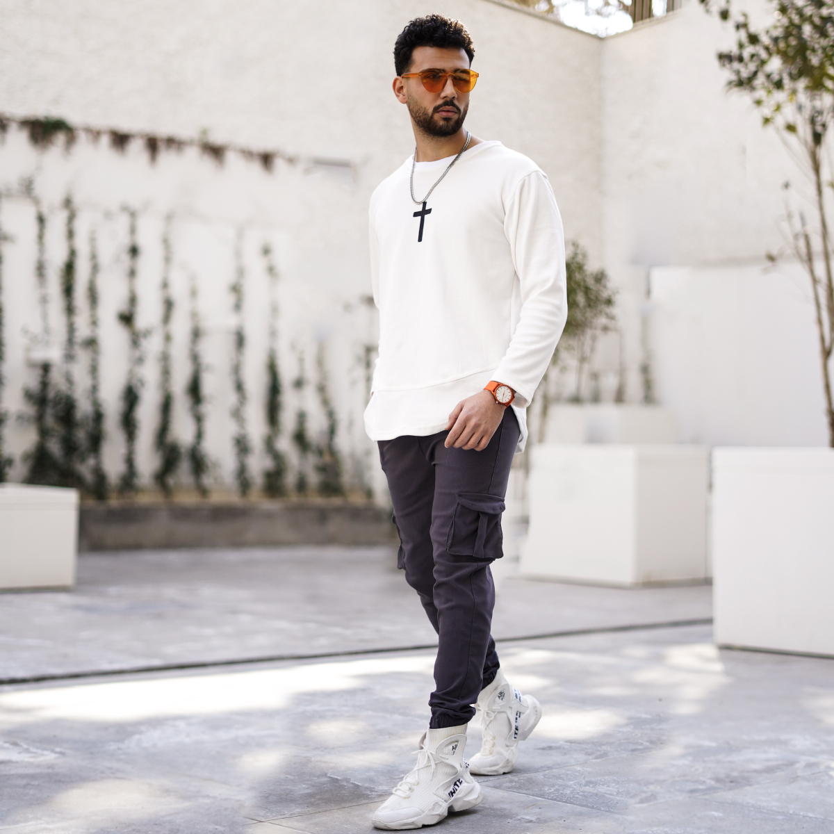 شلوار اسلش طوسی تیره مردانه مدل KOMBO