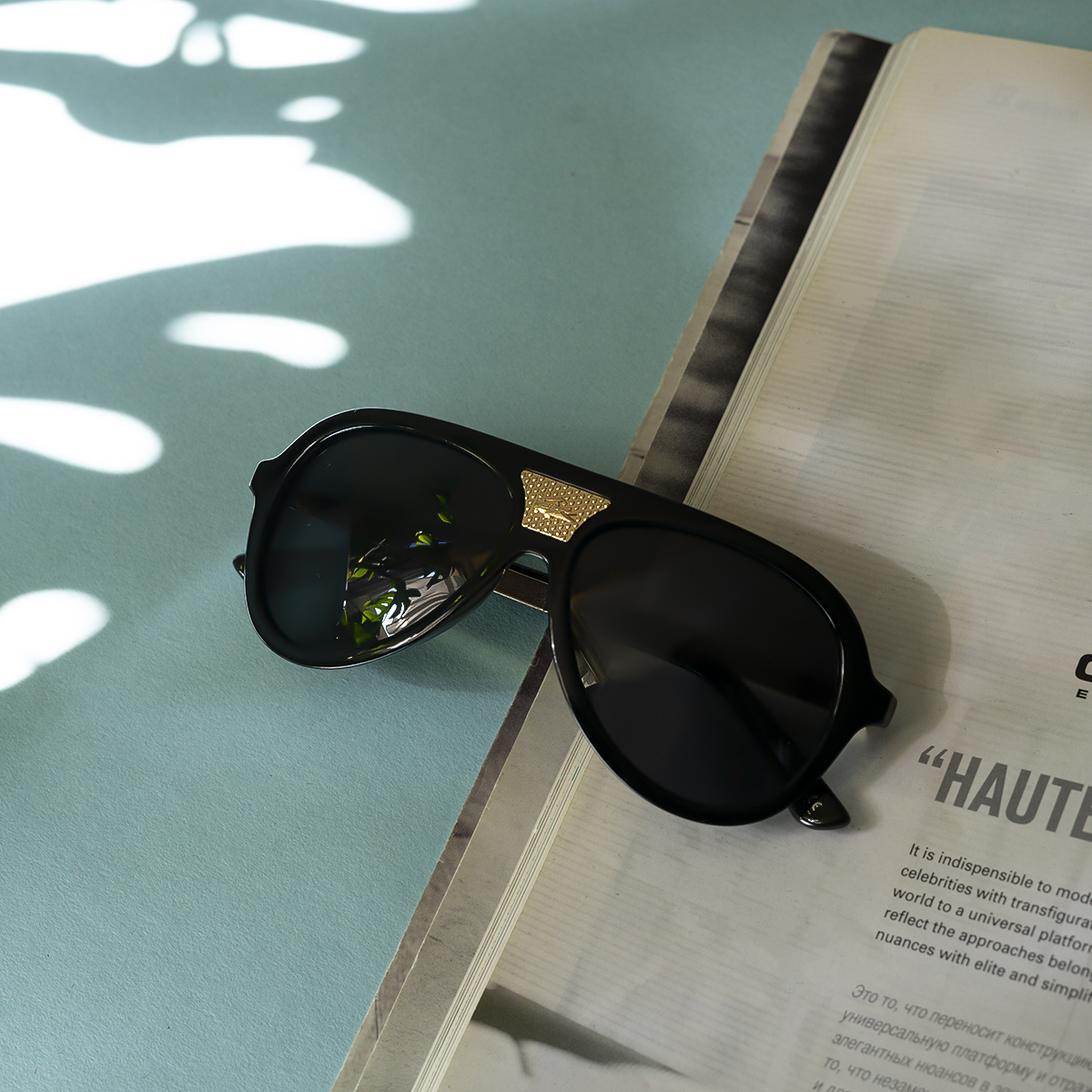 عينك آفتابي LACOSTE مشكي براق