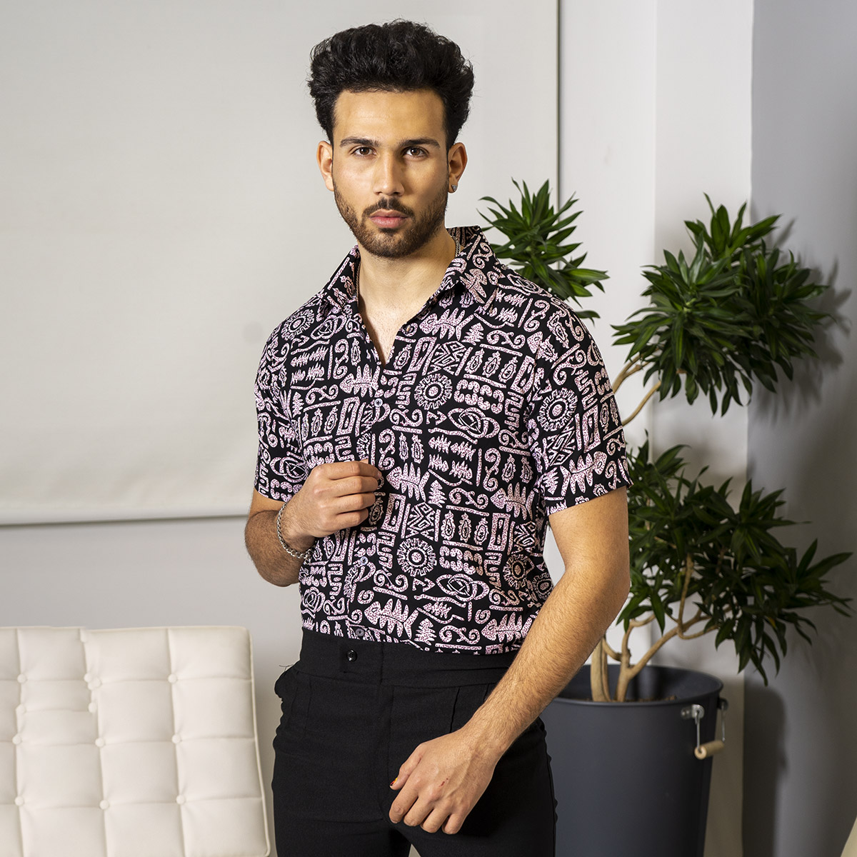 پیراهن هاوایی(T) مردانه مدل Lariv