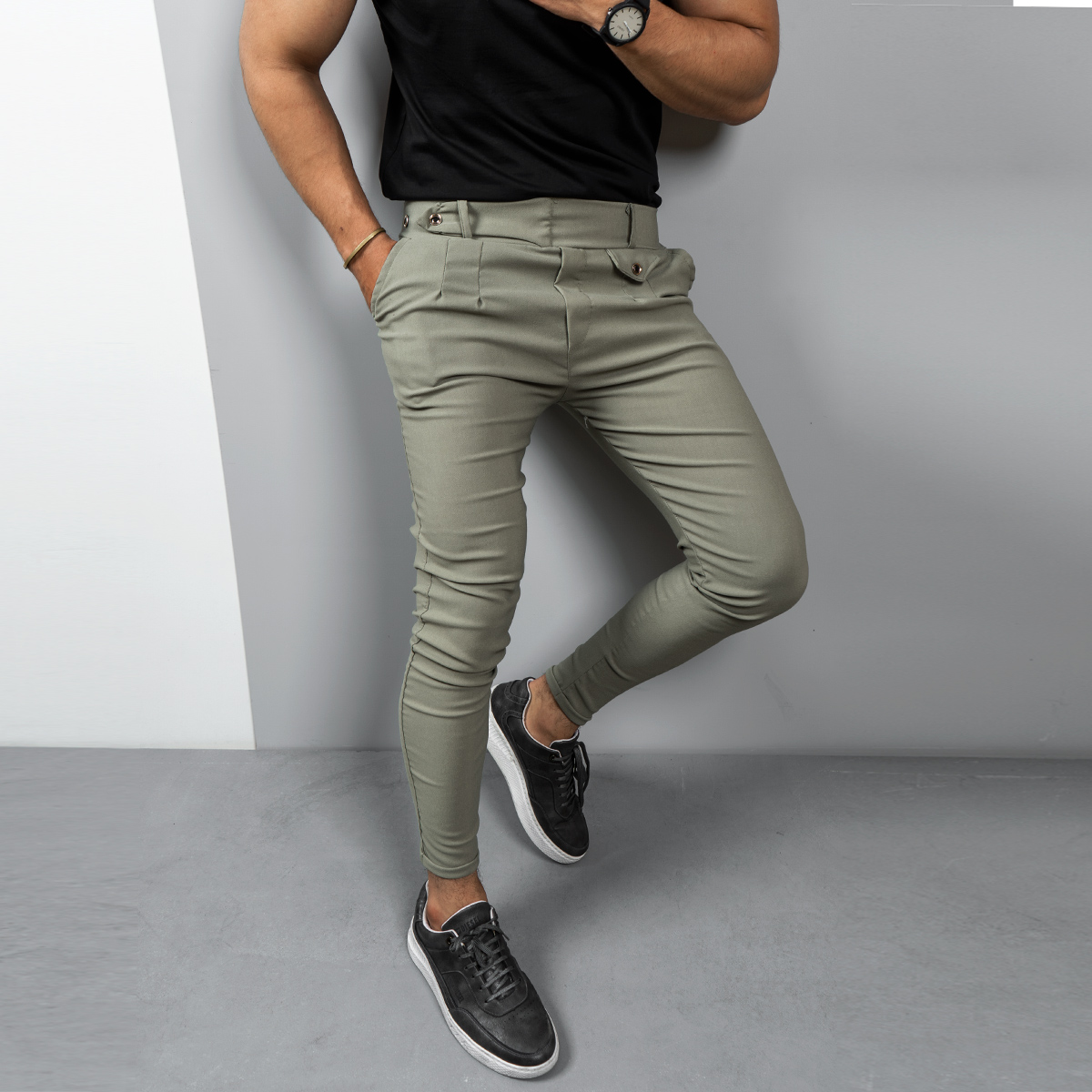 شلوار مردانه سبز مدل Aflak