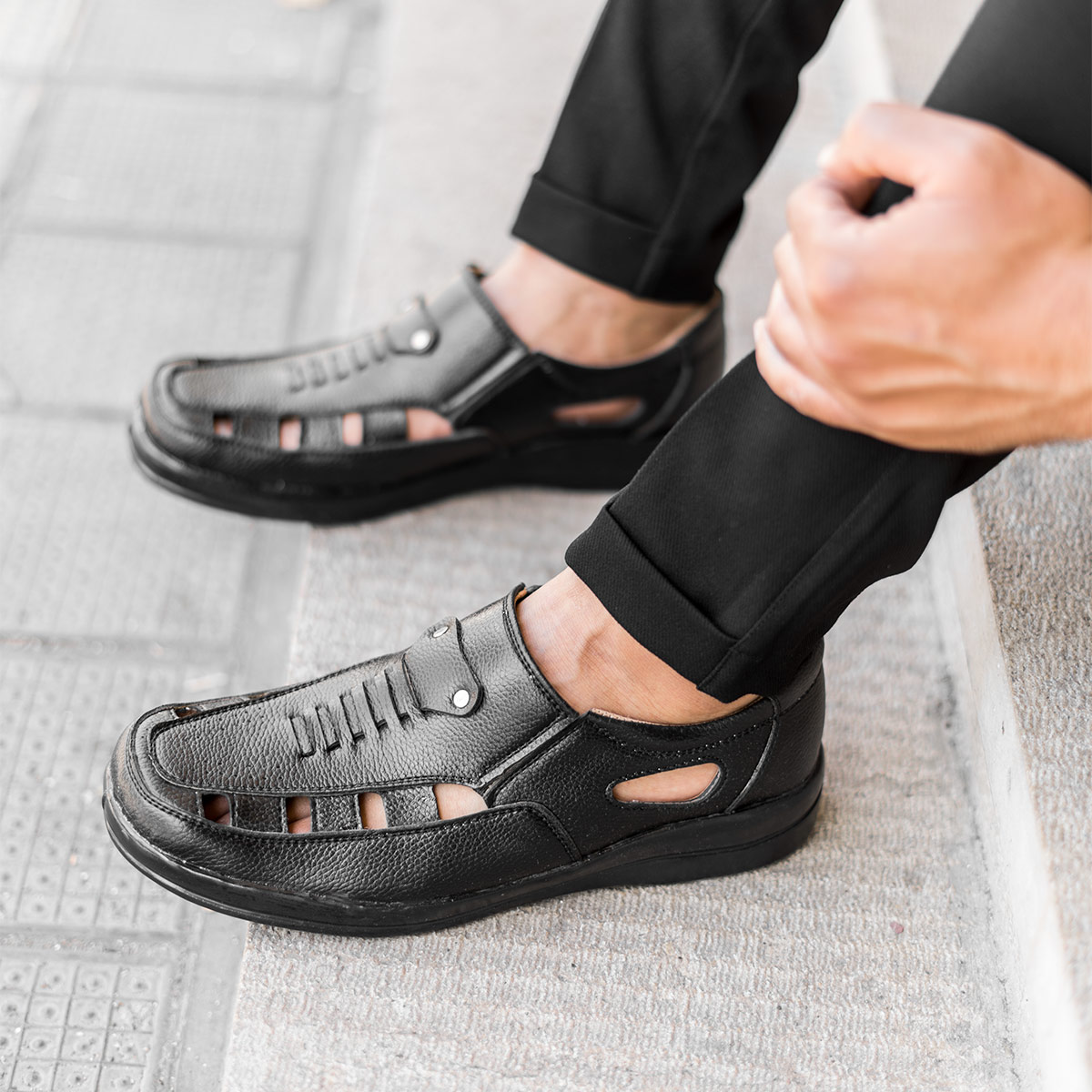 کفش تابستانه مشکی مردانه مدل Ropert