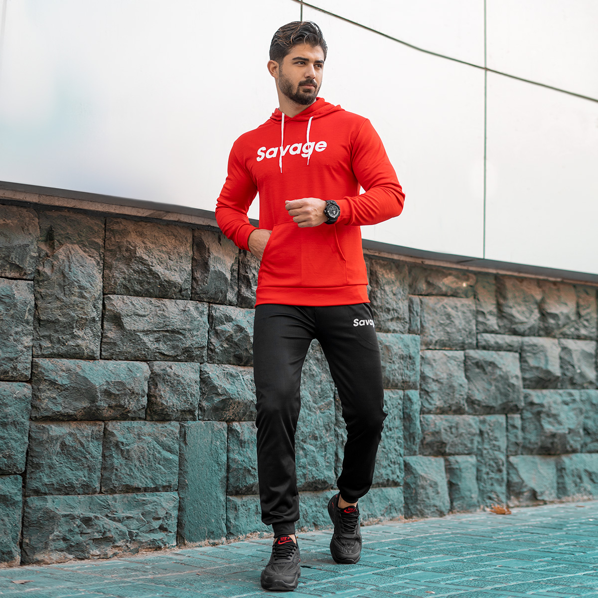 ست هودی شلوار Savage مردانه مدل Samoel