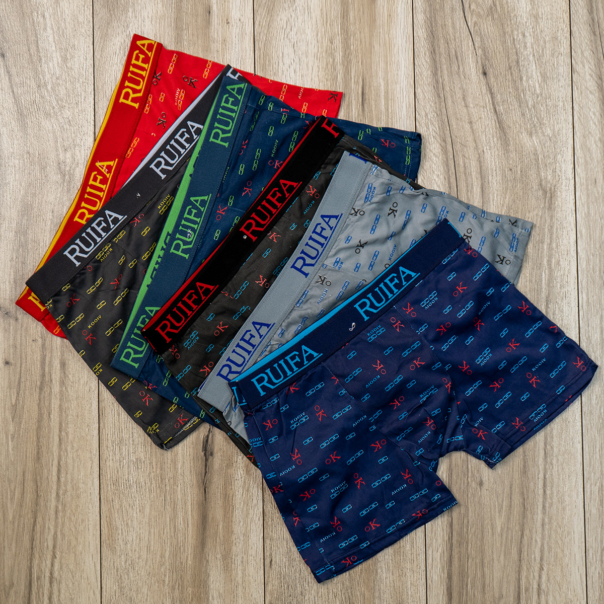 شورت نیم پا مردانه قرمز طرح ok مدل S50(T)