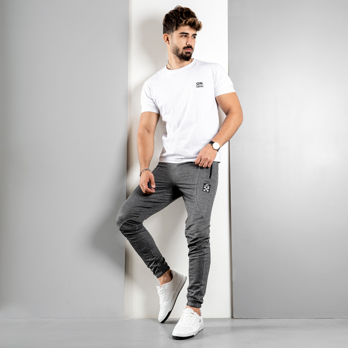 شلوار مردانه طوسی تیره(T) مدلF70