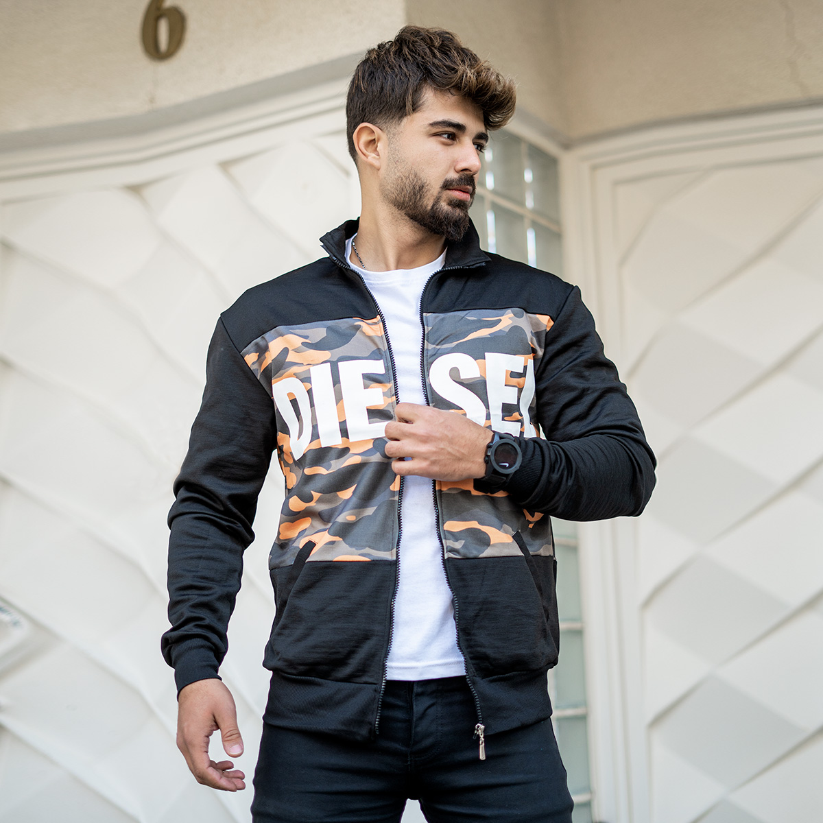 سوییشرت دیزل نارنجی مردانه مدل morio