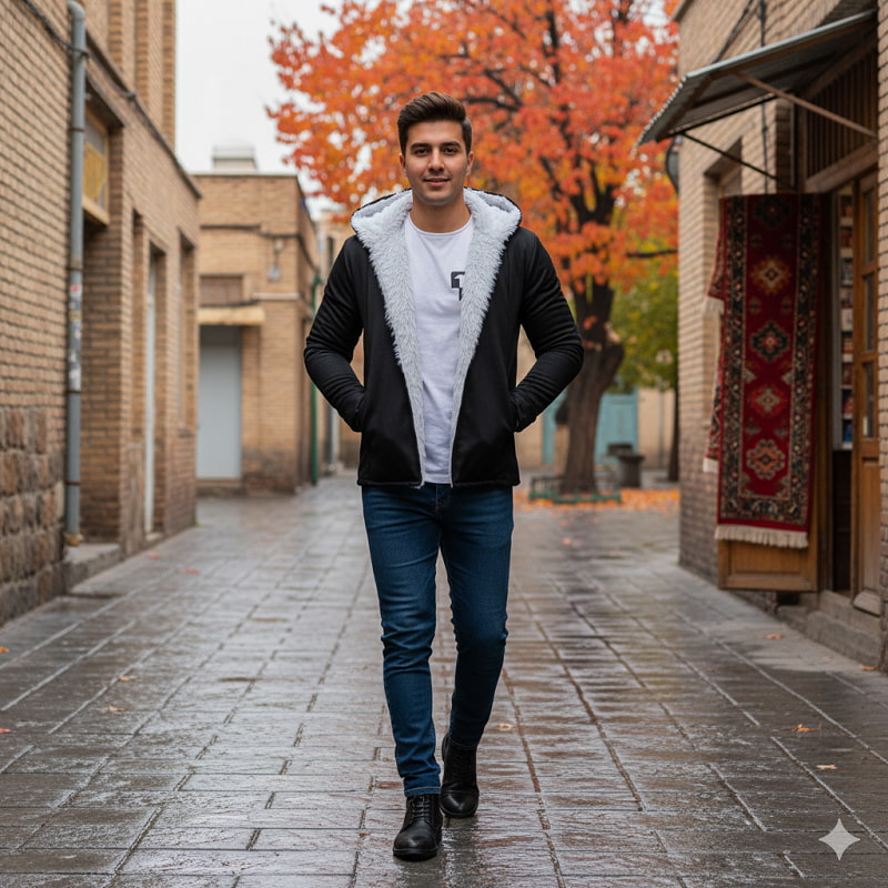 شنل خز سفید مردانه مدل venit