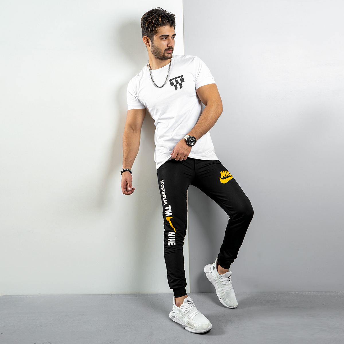 شلوار اسلش مشکی (T) مردانه مدلTM