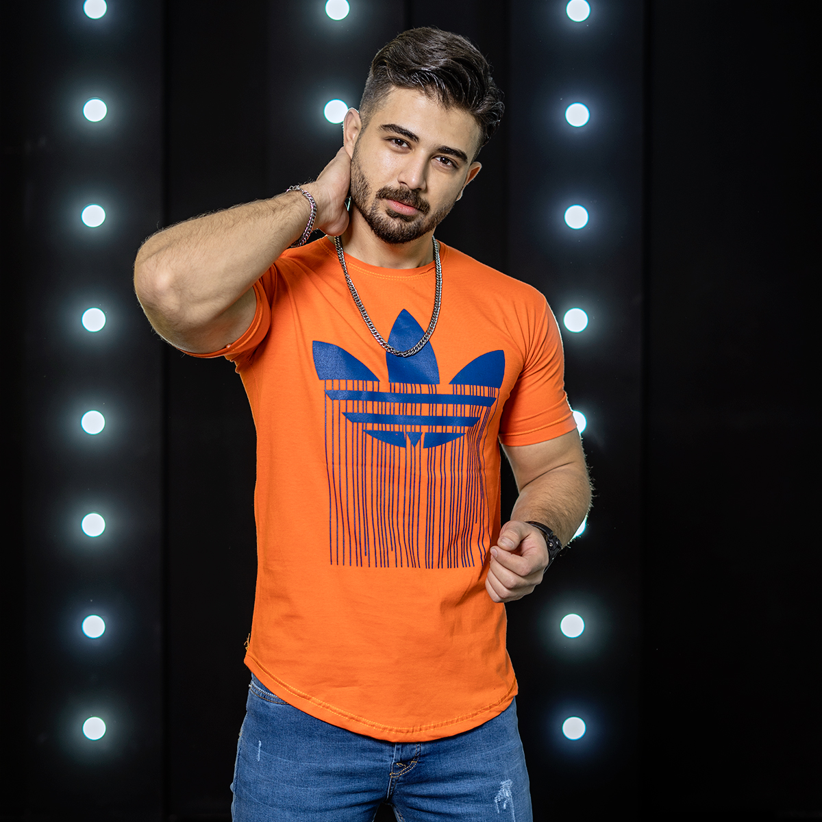 تیشرت آدیداس نارنجی مردانه مدلAtron