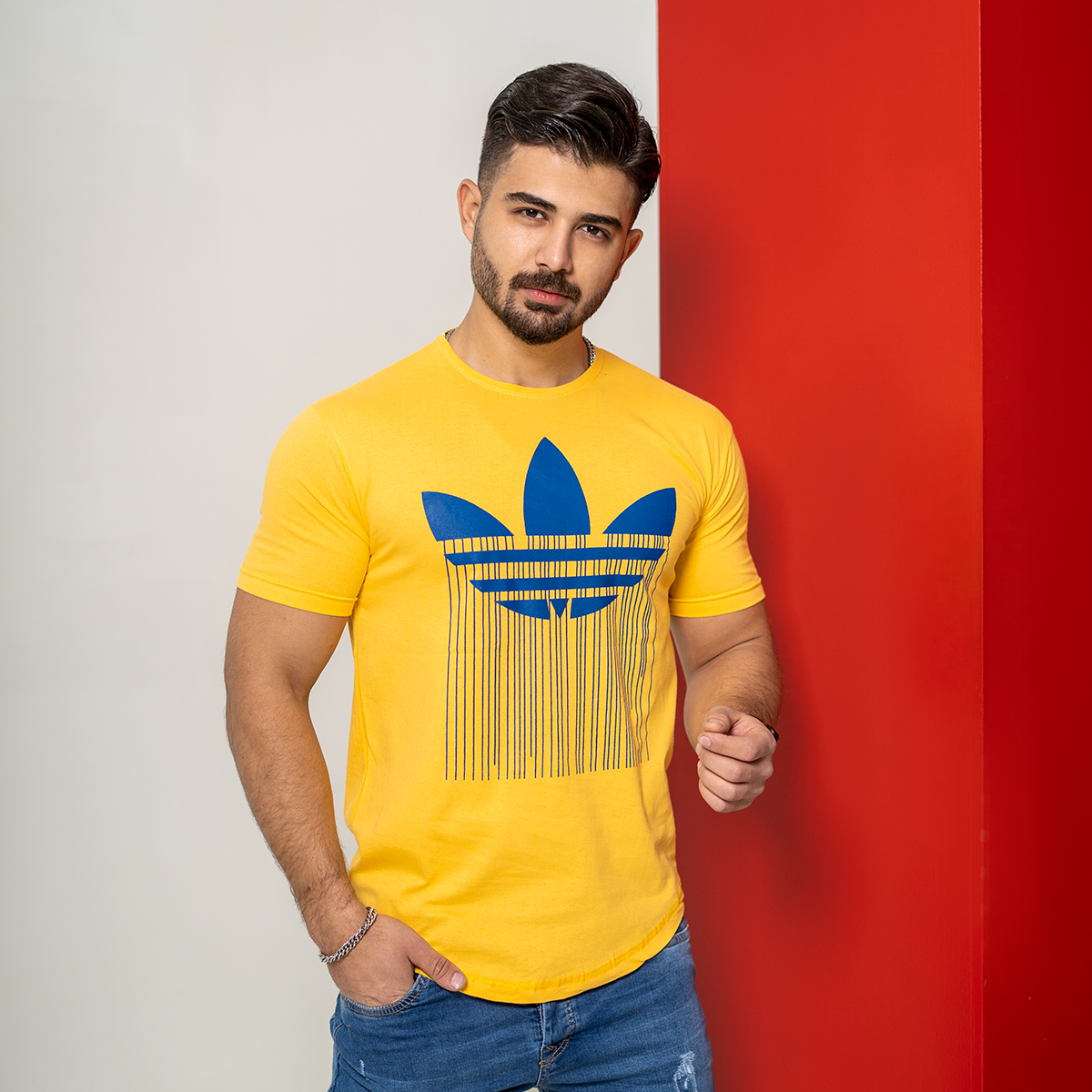 تیشرت آدیداس زرد مردانه مدلAtron