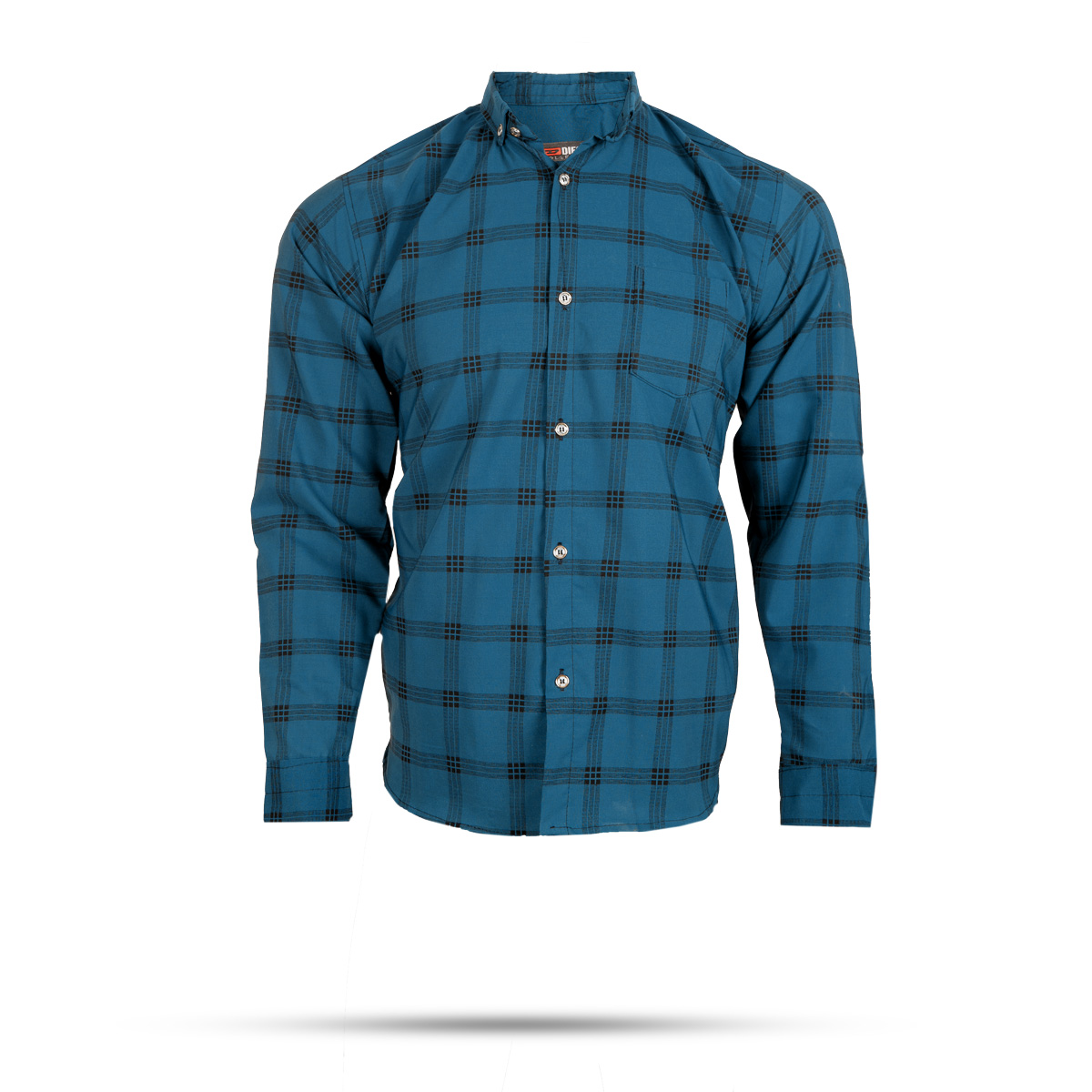 پیراهن مردانه چهارخونه آبی مدل Ravin