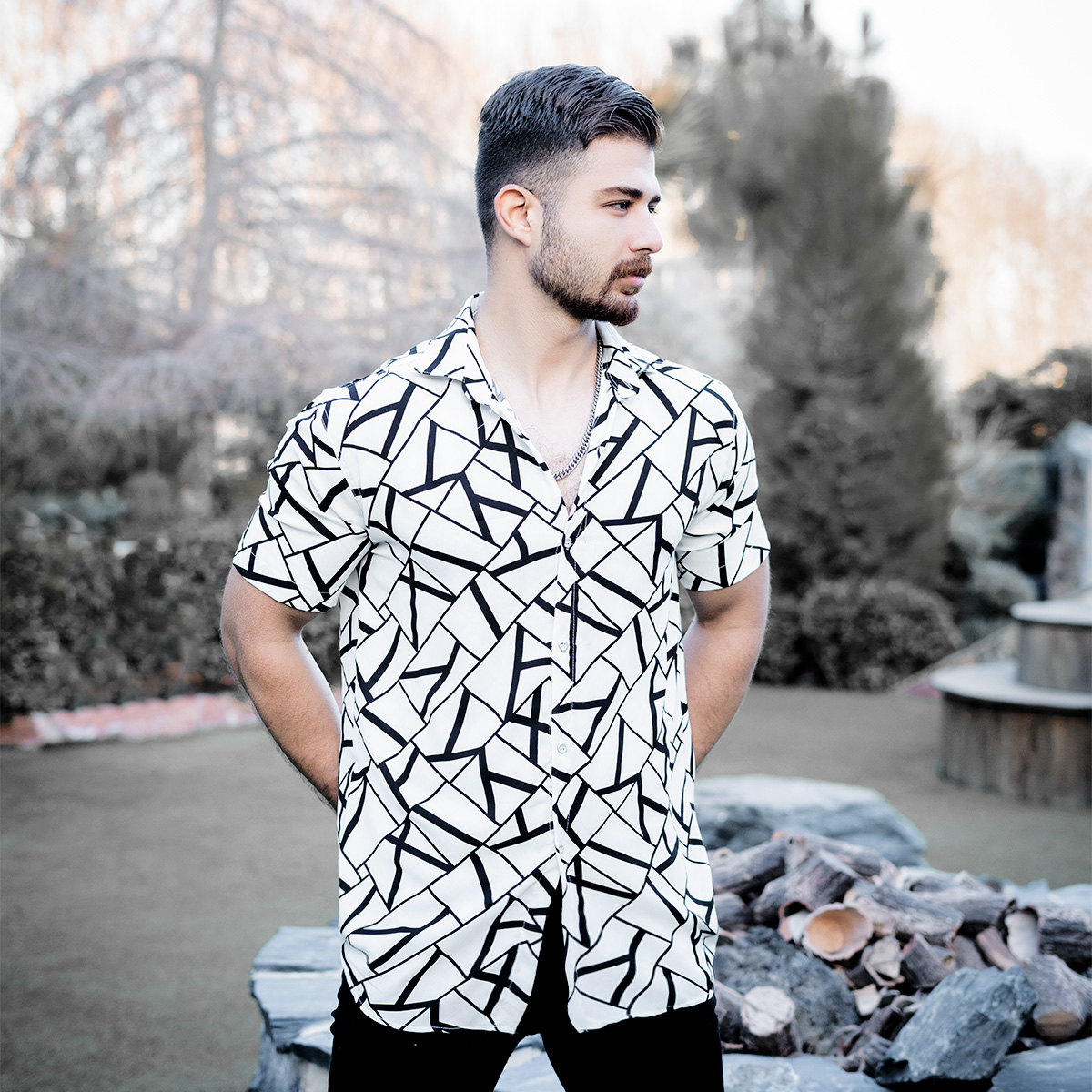 پیراهن هاوایی مردانه مدل Rasina