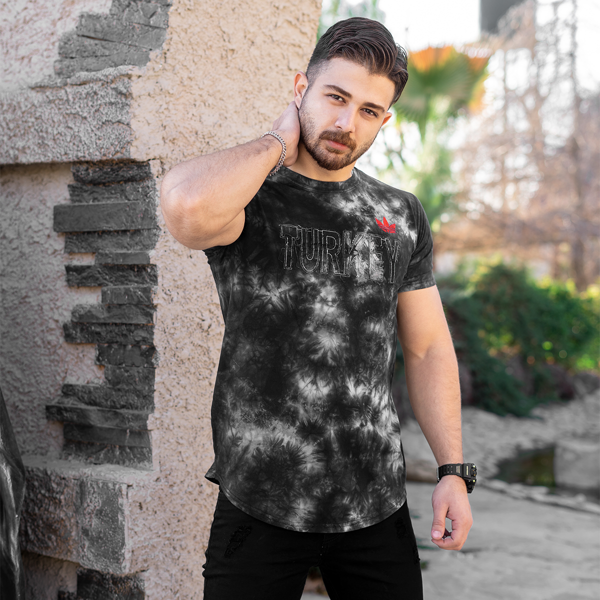 تیشرت ابرو بادی مشکی مردانه مدلTurkey