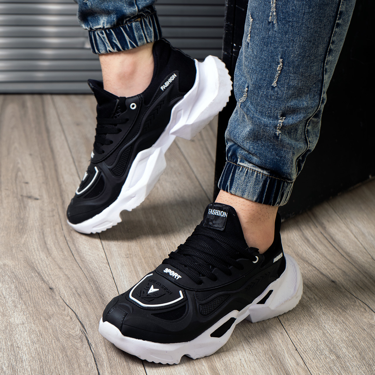 کفش ورزشی سفید مشکی مردانه مدل Y90