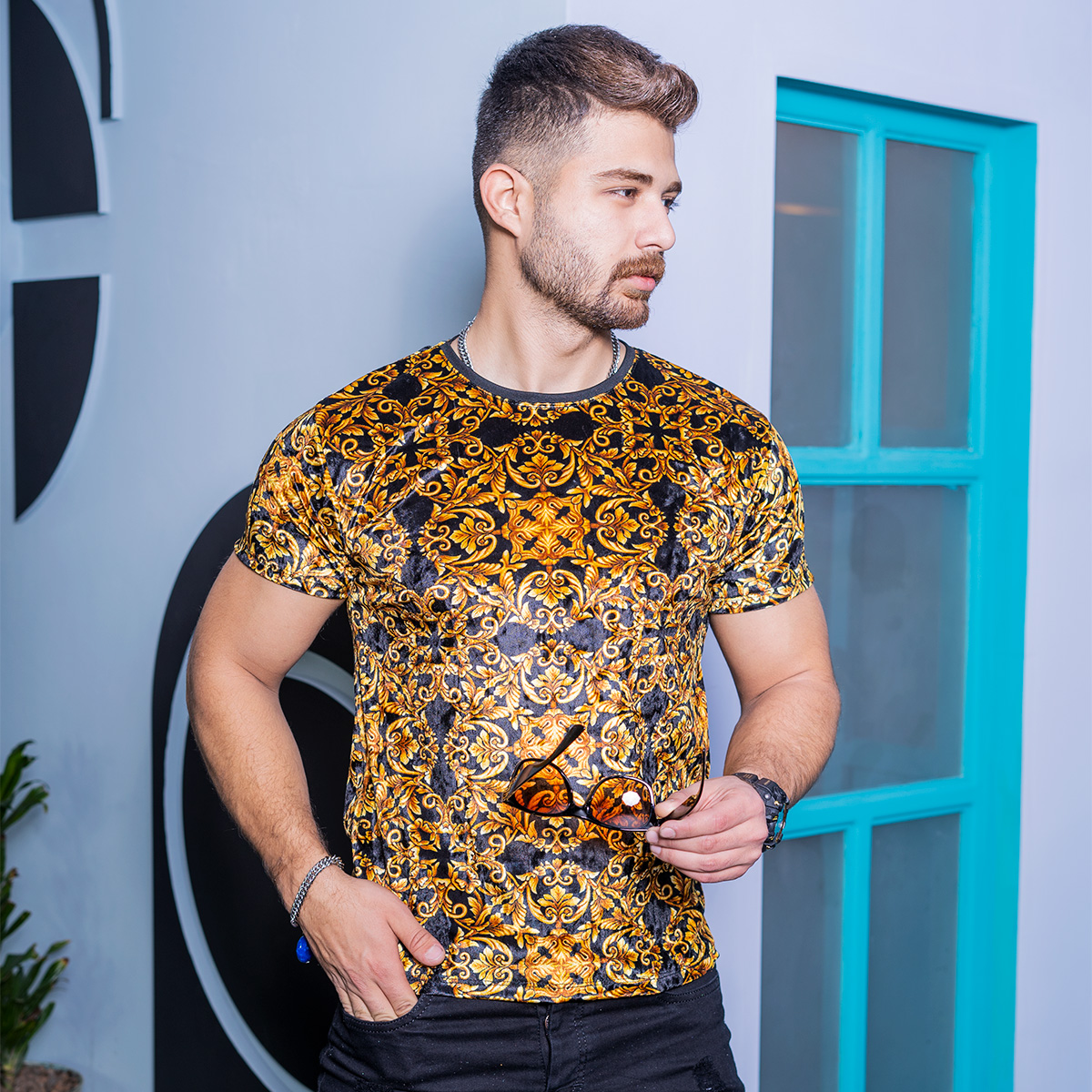 تیشرت مخمل مردانه مدل karman