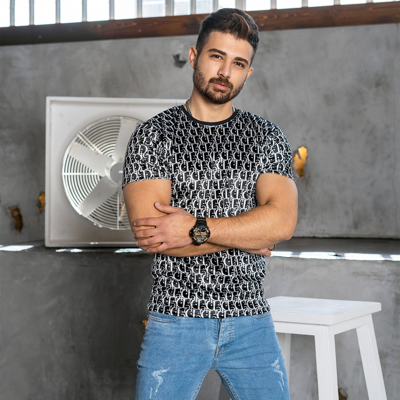 تیشرت مخمل Dior مردانه مدل D88