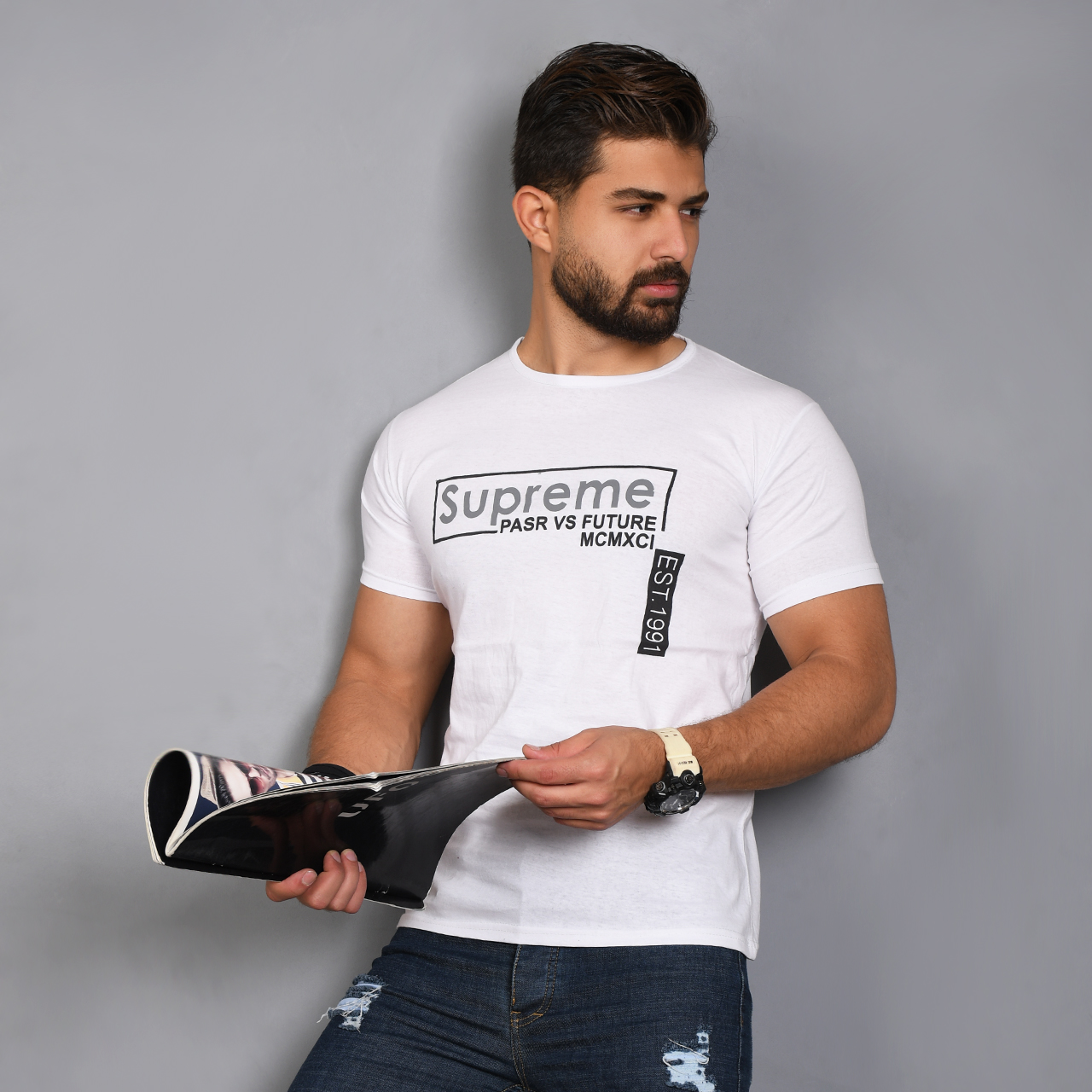 تیشرت (T) مردانه سفید مدل N52