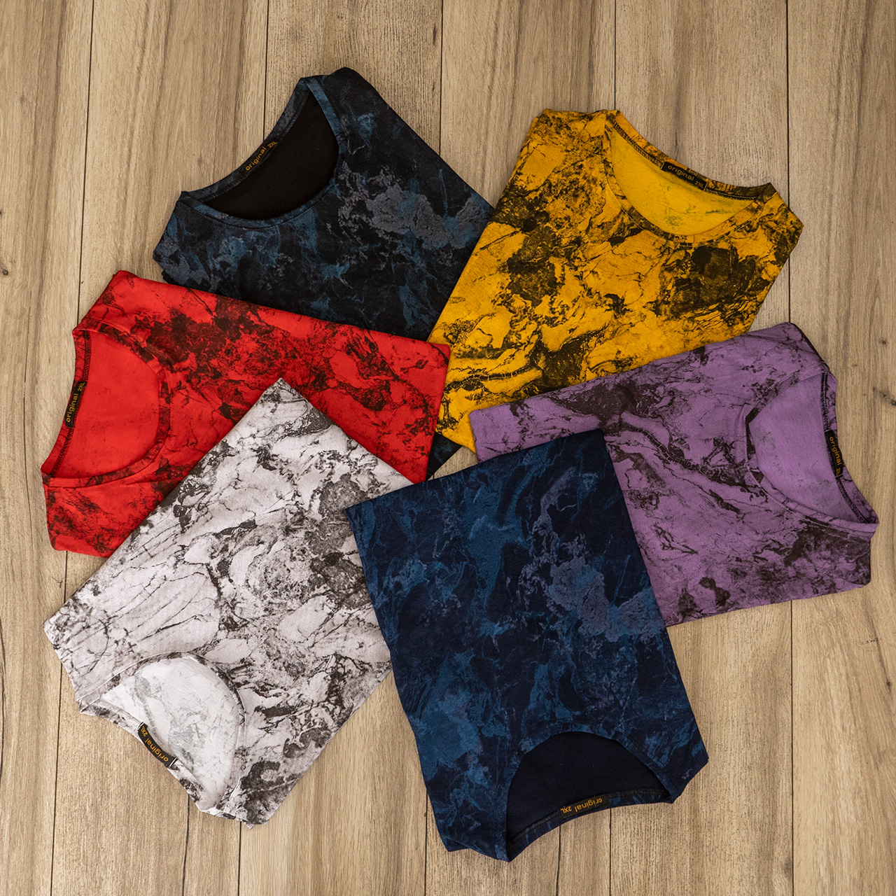 تیشرت مردانه سرمه ای آبرنگی مدل 61