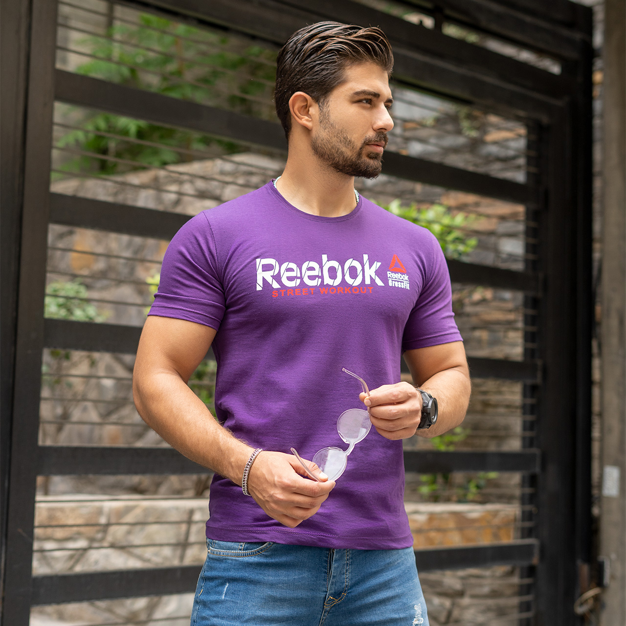 تیشرت ریبوک بنفش مردانه مدل street
