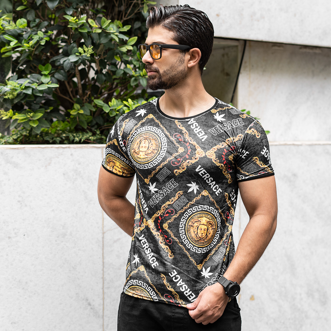 تیشرت مخمل ورساچه مردانه مدلP92