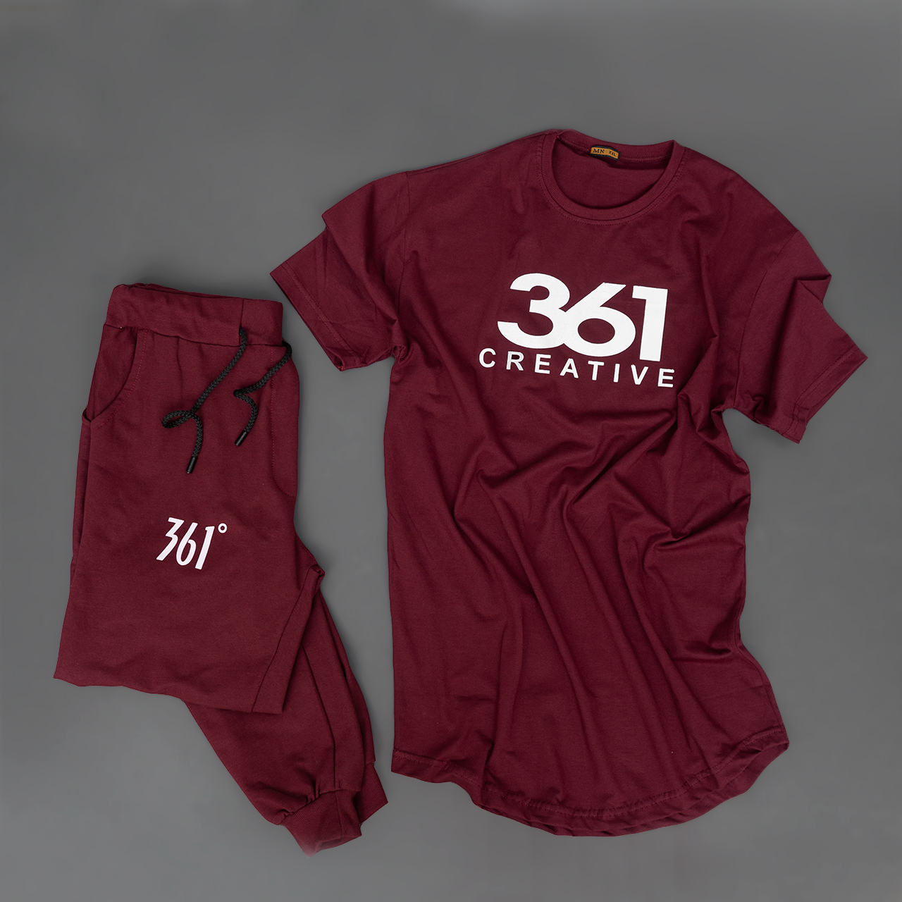 ست تیشرت شلوار مردانه زرشکی مدل 361