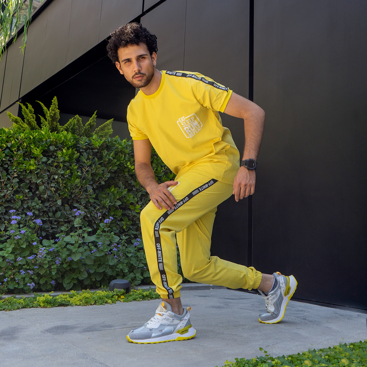 ست تیشرت شلوار مردانه زرد مدل Yamo