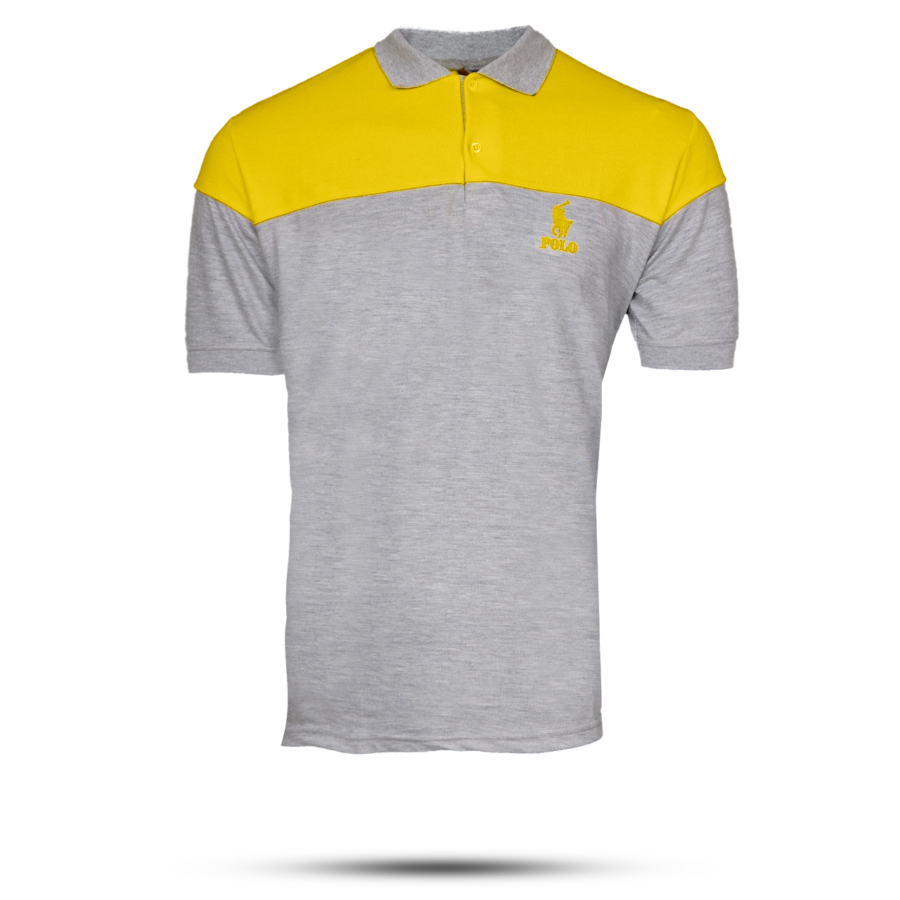 تیشرت مردانه POLO طوسی- زرد مردانه Mazyar
