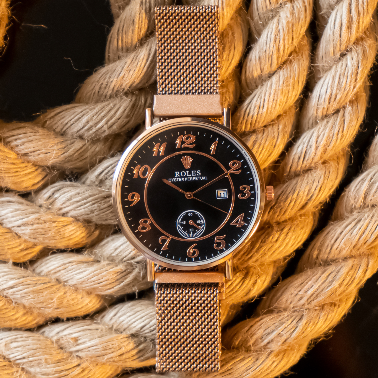 ساعت طرح رولکس رزگلد مدل Bavan