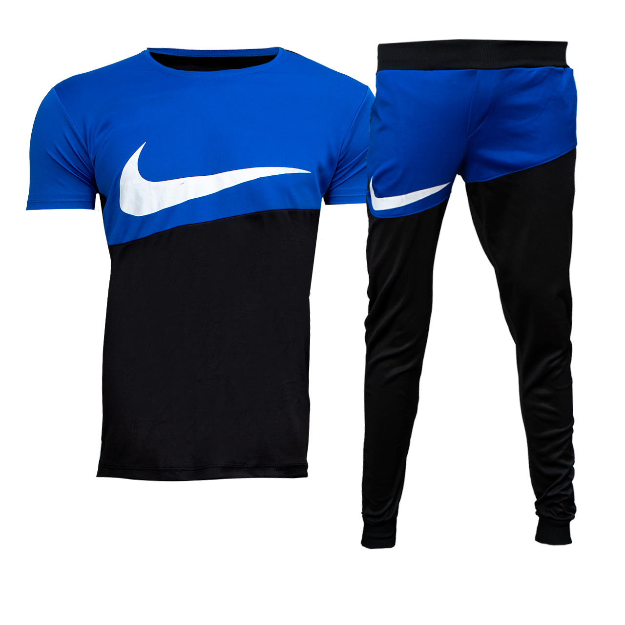 ست تیشرت شلوار نایک مشکی آبی مردانه مدلMs2