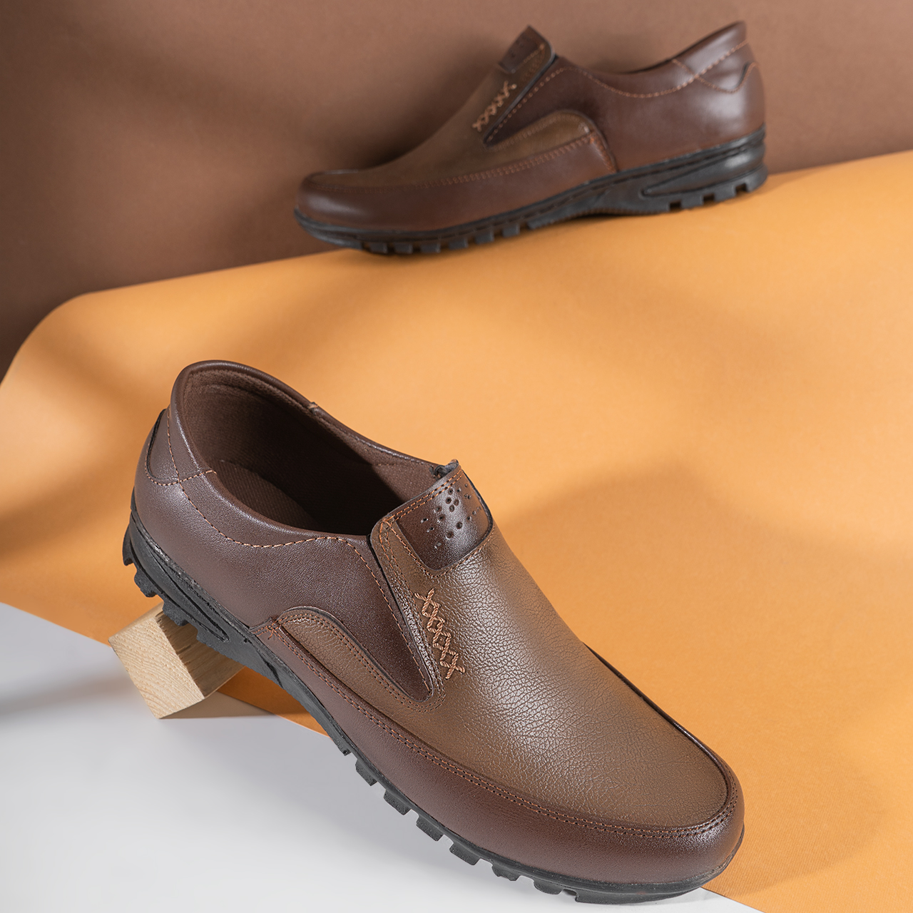 کفش رسمی قهوه ای مردانه مدل Hido