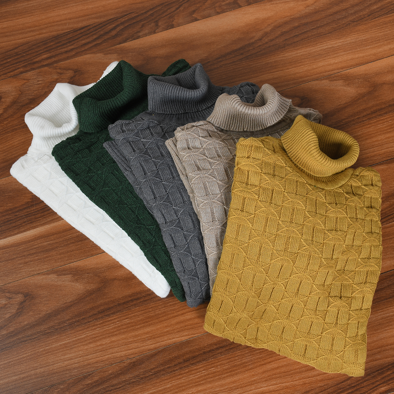 پلیور یقه اسکی طوسی تیره طرح لوزی مردانه مدلG10