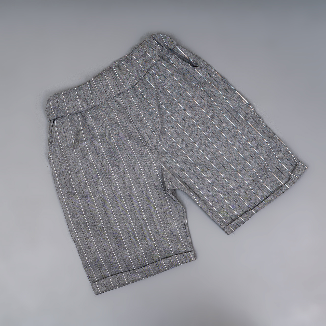 شلوارک مردانه طوسی راه راه مدل X136