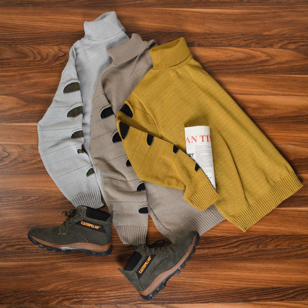 پلیوریقه اسکی خردلی مشکی مردانه مدلQ10