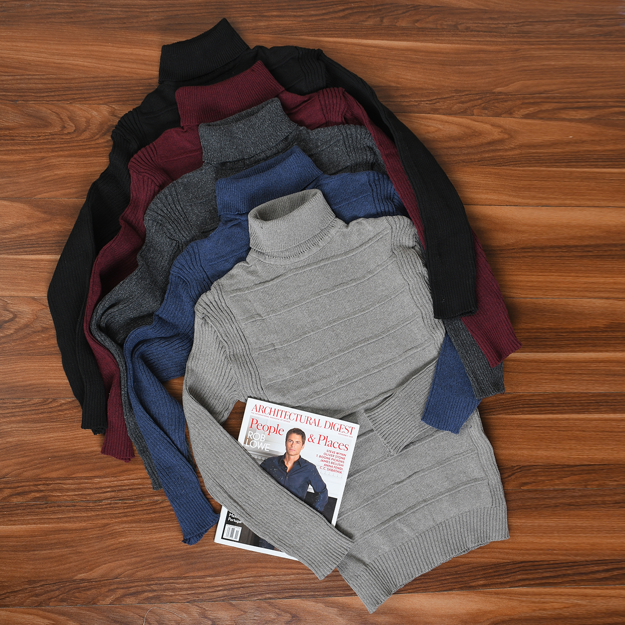 پلیوریقه اسکی طوسی تیره طرح کرکره ای مردانه مدلR10