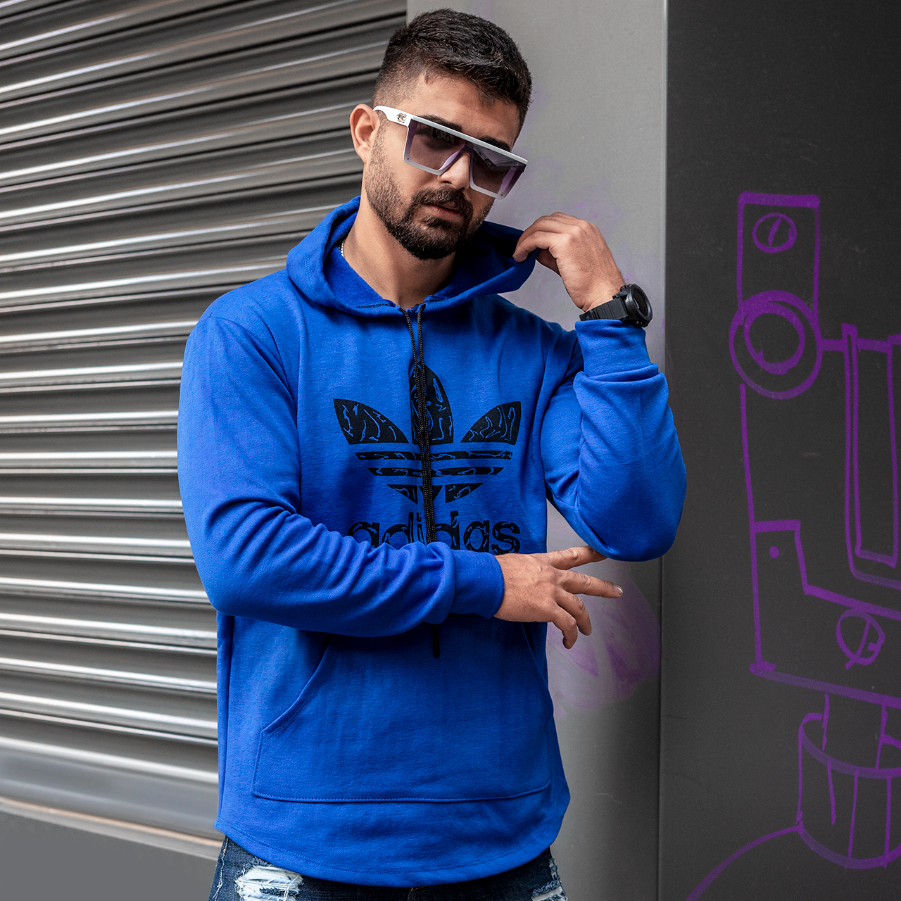 هودی Adidas مردانه آبی مدلQs