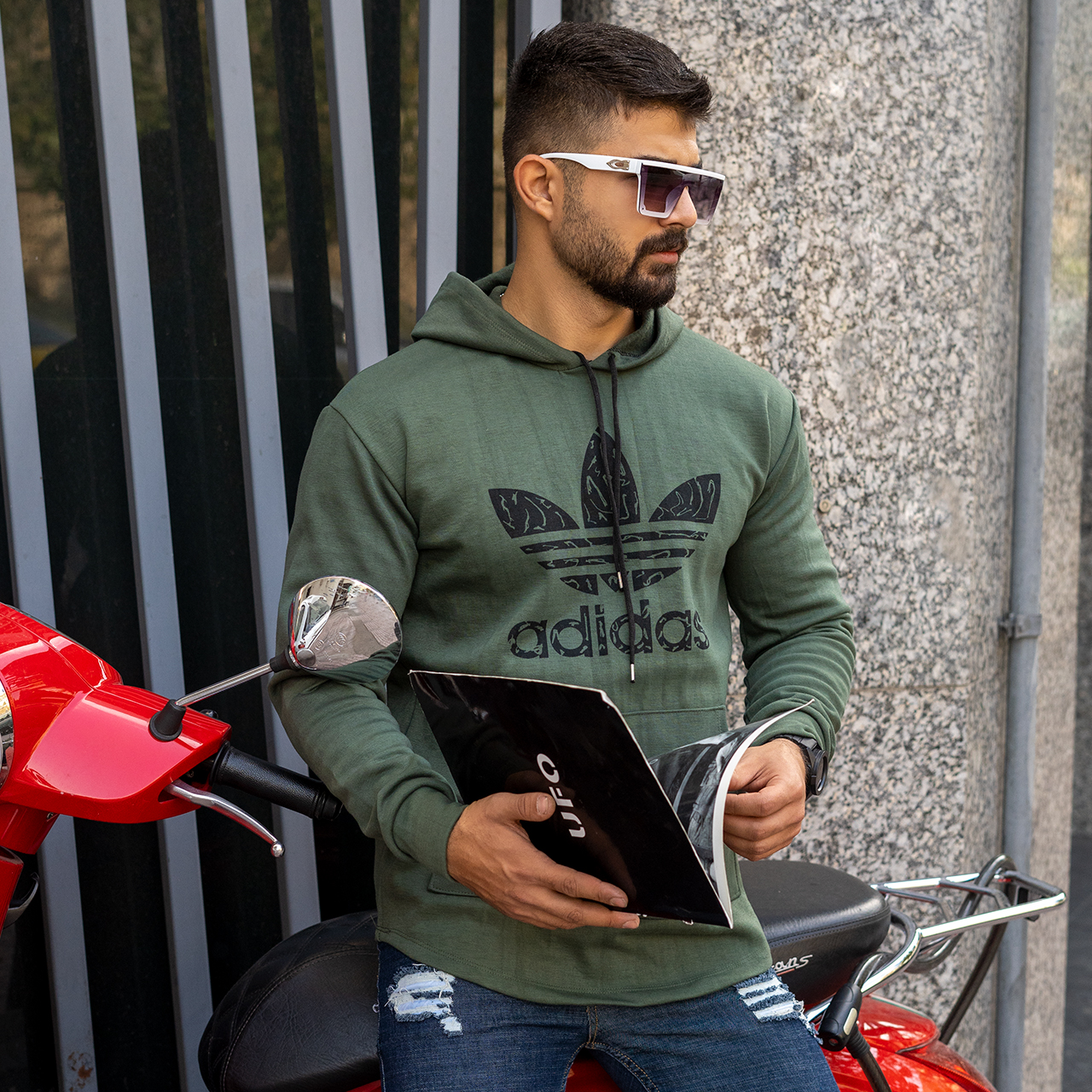 هودی Adidas مردانه یشمی مدلQs