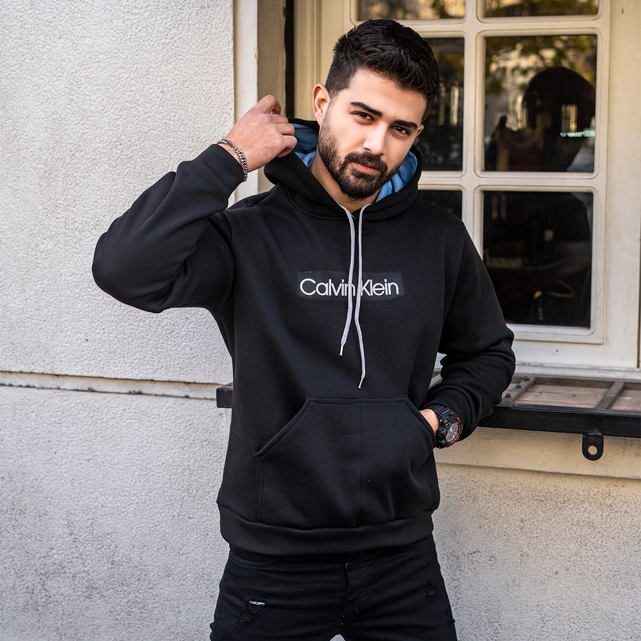 هودی مردانه مشکی Calvin Klein مدل DATAM