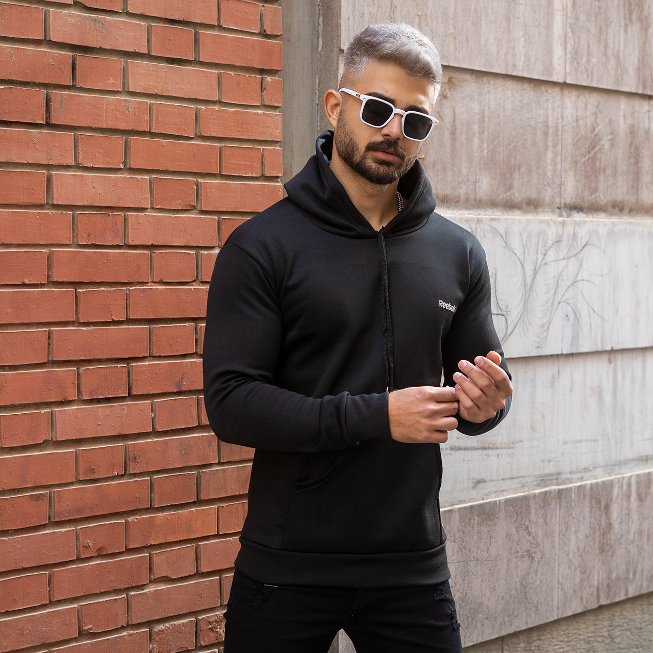 هودی ریبوک مشکی مردانه مدل ARZHIN