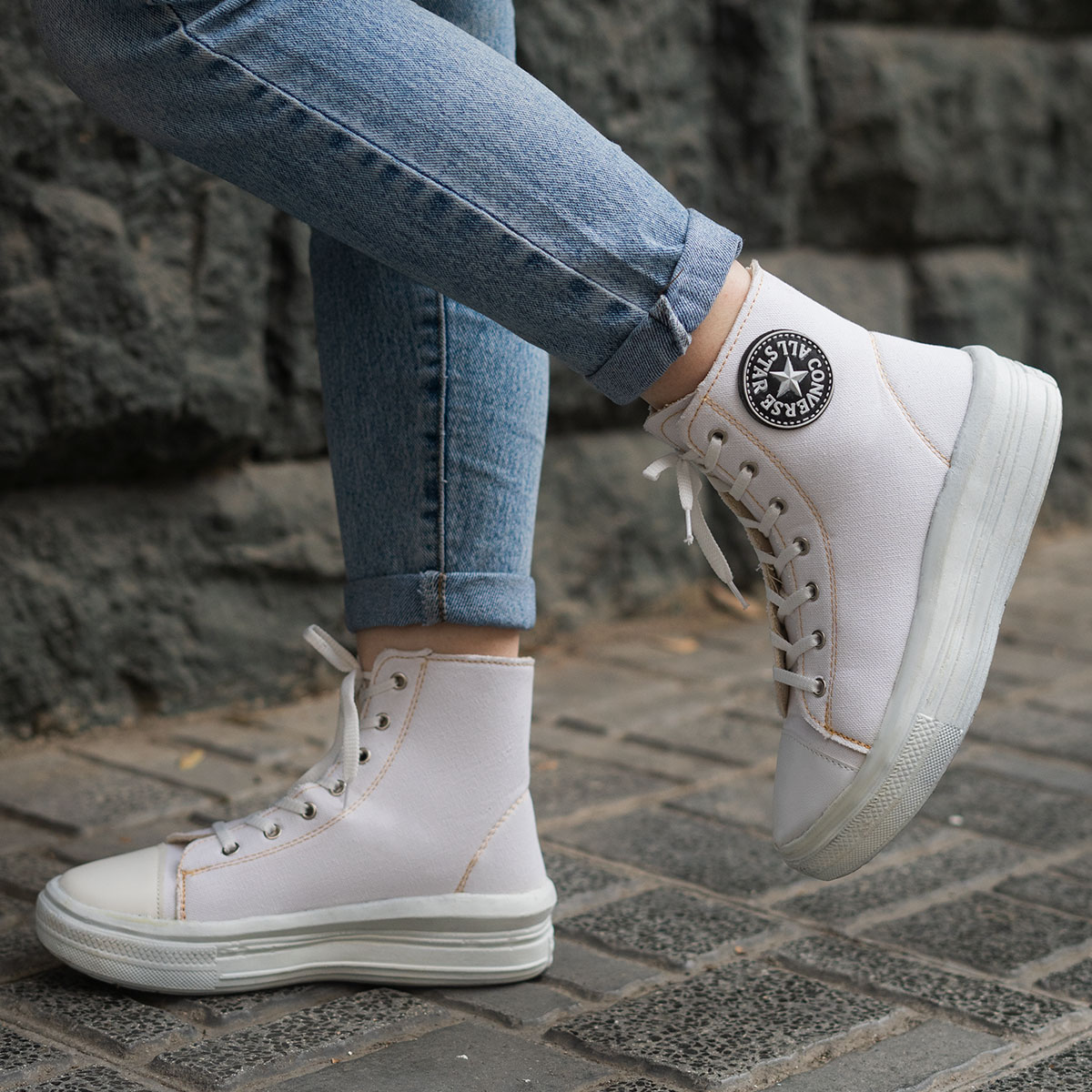 کفش ورزشی ساقدار سفید All Star زنانه مدل Vensa