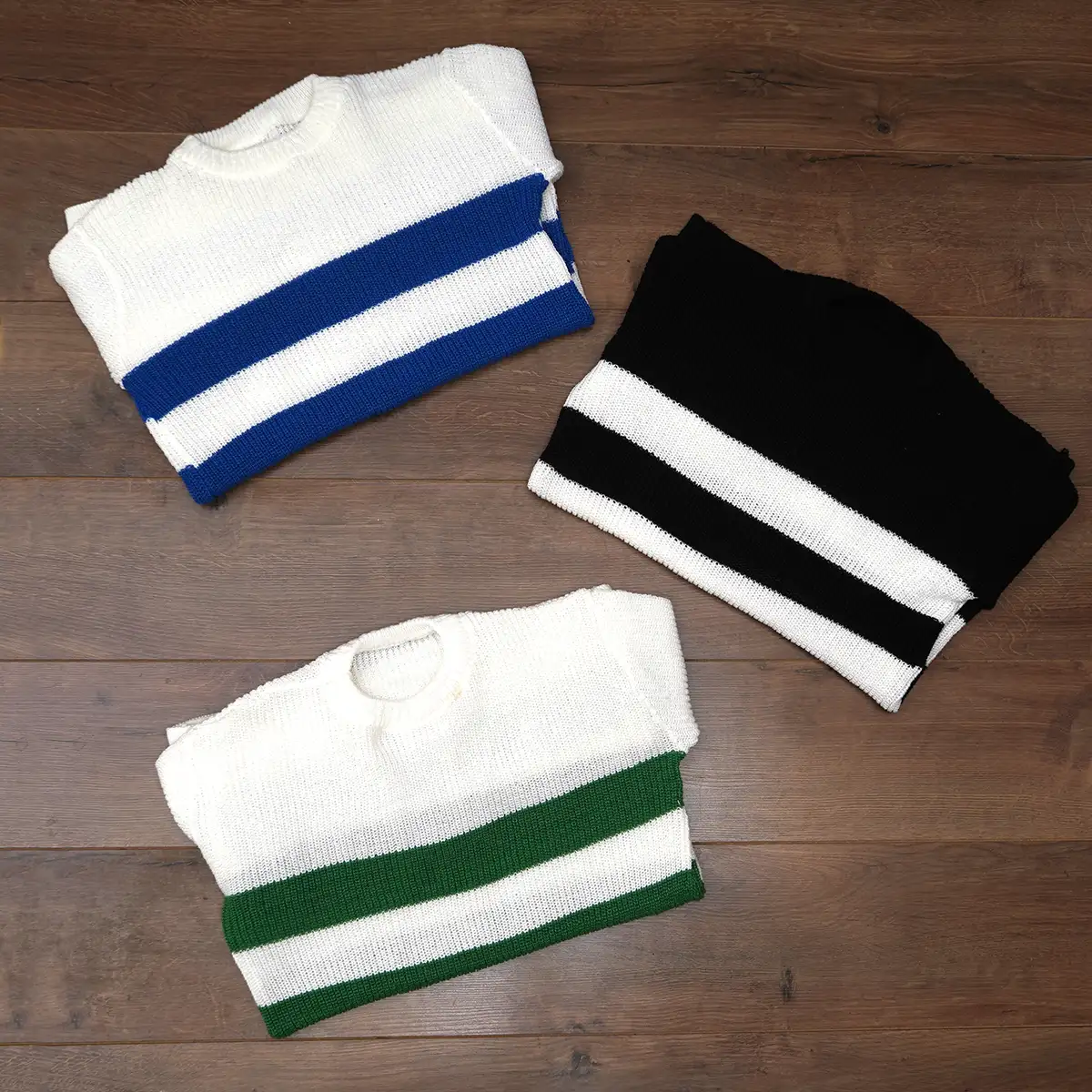 پلیور مردانه راه راه سفید مشکی مدل Mahyad