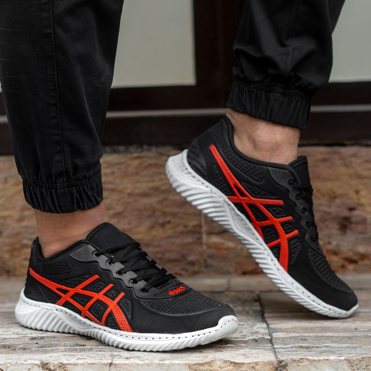 کفش ورزشی (T) مردانه اسیکس مشکی قرمز مدل A10