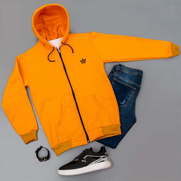 سوییشرت مردانه خردلی مدل Tirdad