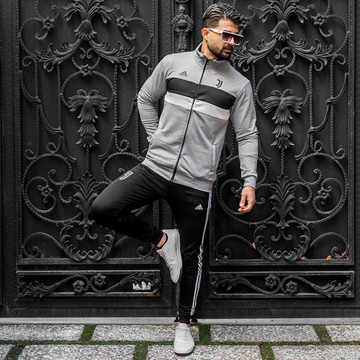 ست سوییشرت شلوار یوونتوس طوسی مردانه مدل Jeep