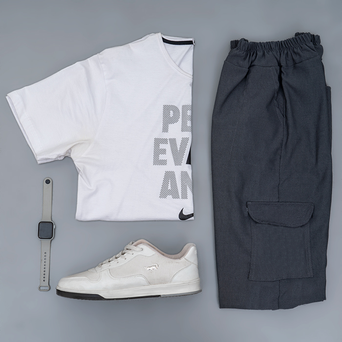 شلوار اسلش مردانه ذغالی مدل ROTAN