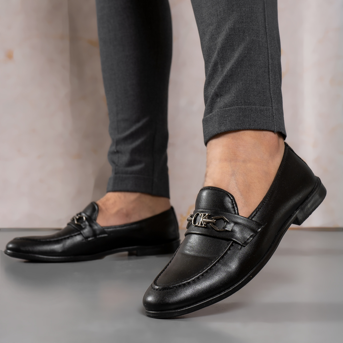 کفش کالج مازراتی مشکی طرح خطی مردانه مدل BAVINO