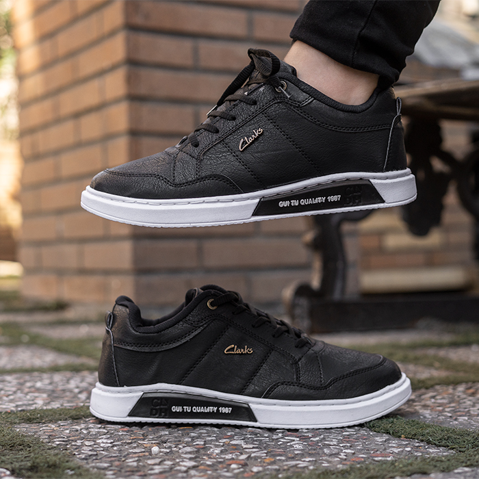 کفش تخت مشکی مردانه مدل Guitu clarks